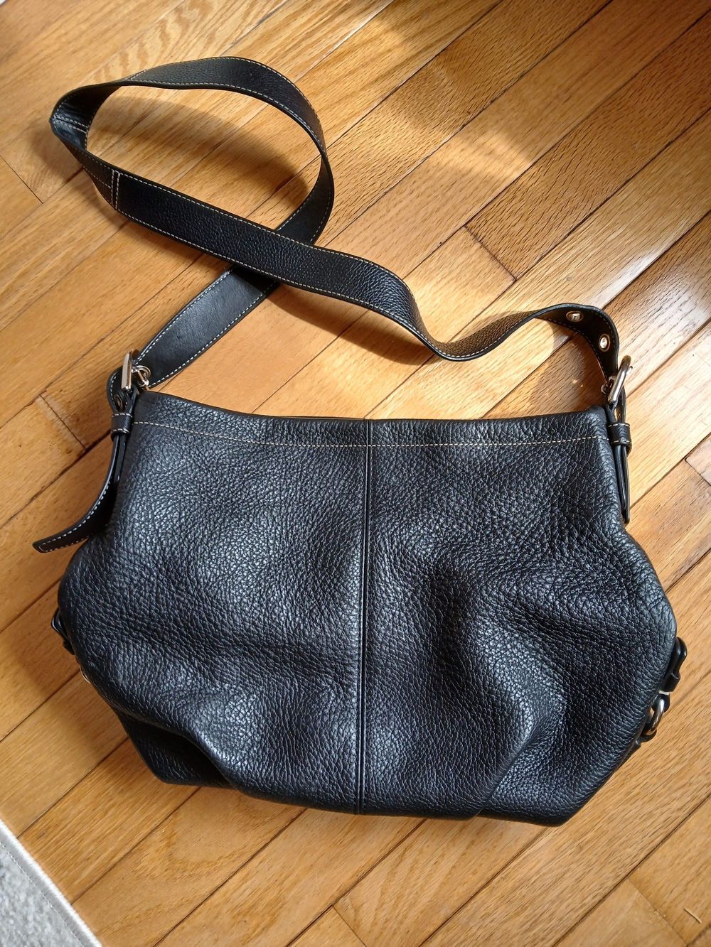 Coach Black Pebbled Leather Shoulder Bag